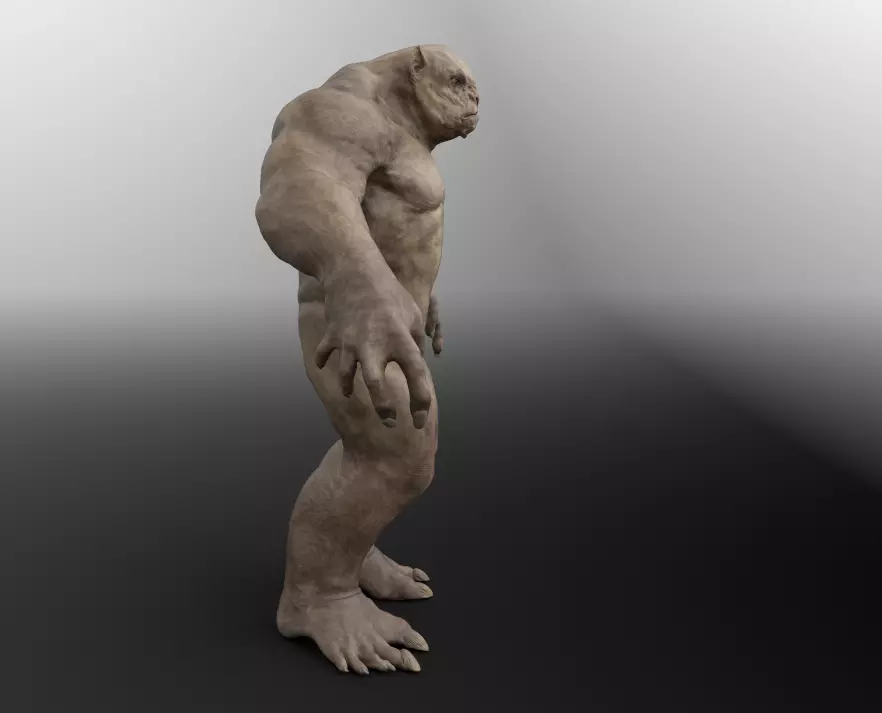 Troll humanoid creature 3D model_0