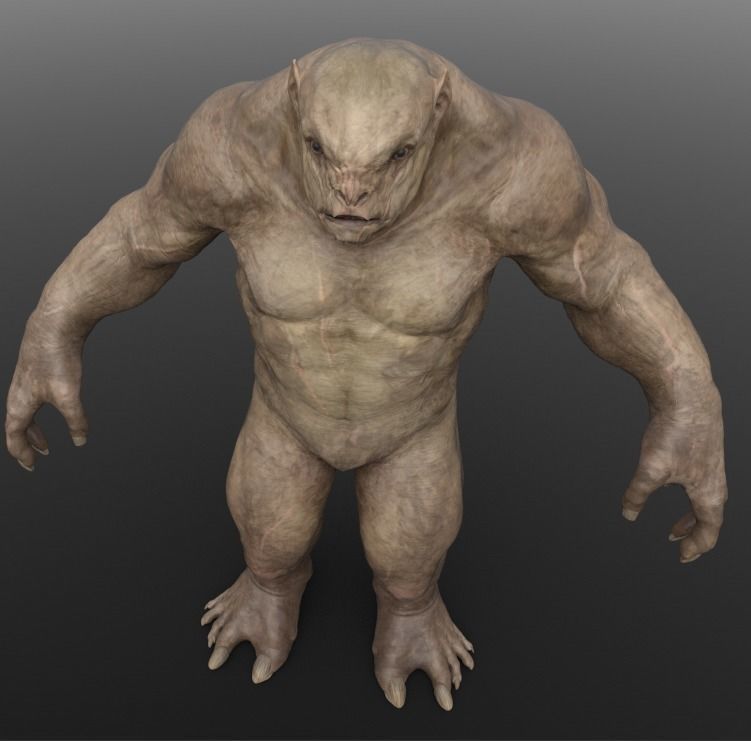 Troll humanoid creature 3D model_2