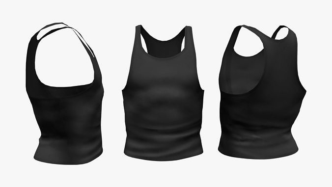 Male Slim Vest Tank Top Low-poly 3D model