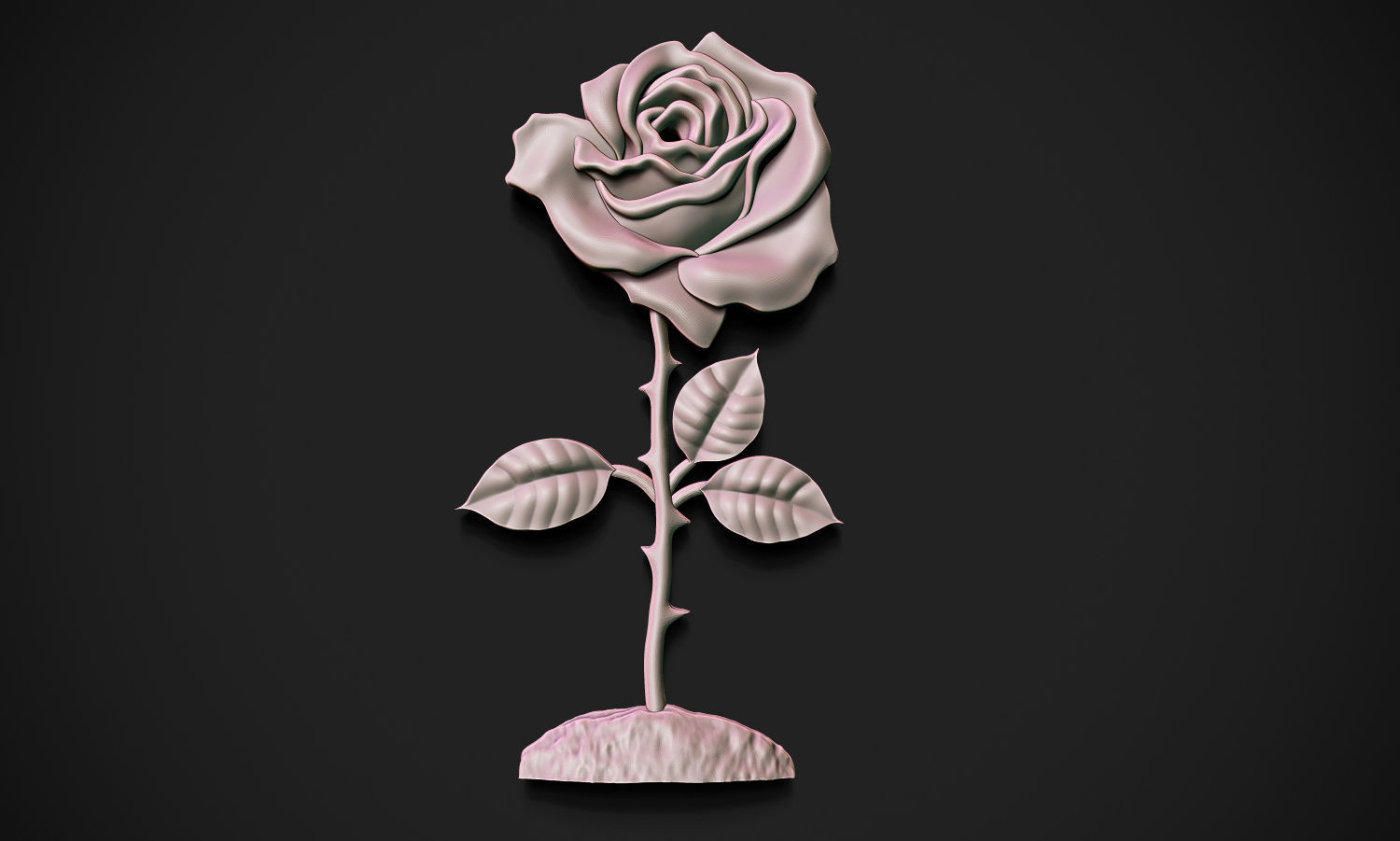 Rose Plant Relief 3D print model_3