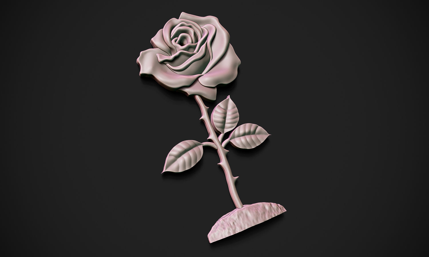 Rose Plant Relief 3D print model_4