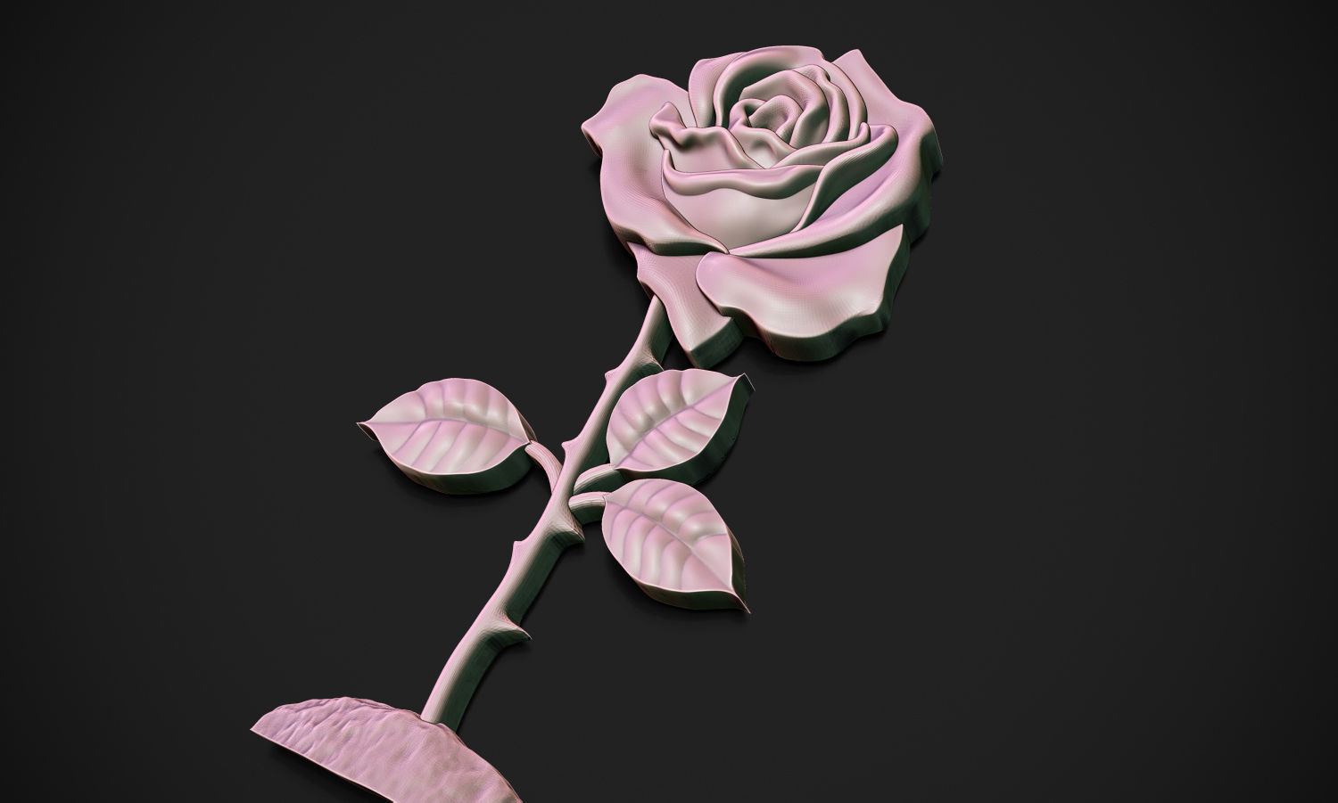 Rose Plant Relief 3D print model_5