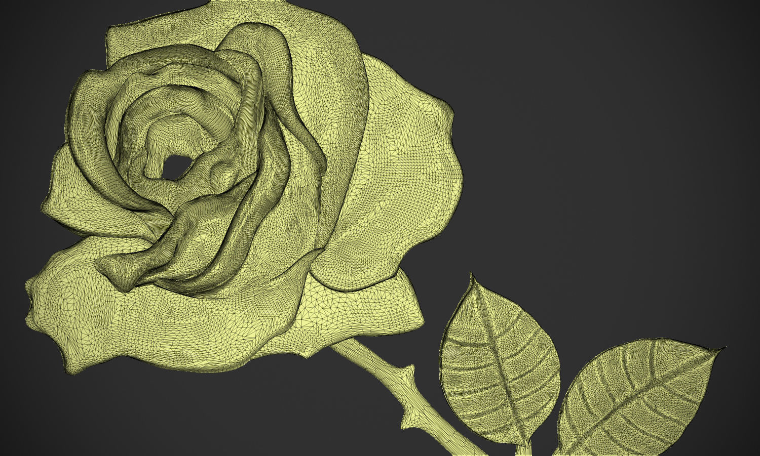 Rose Plant Relief 3D print model_6