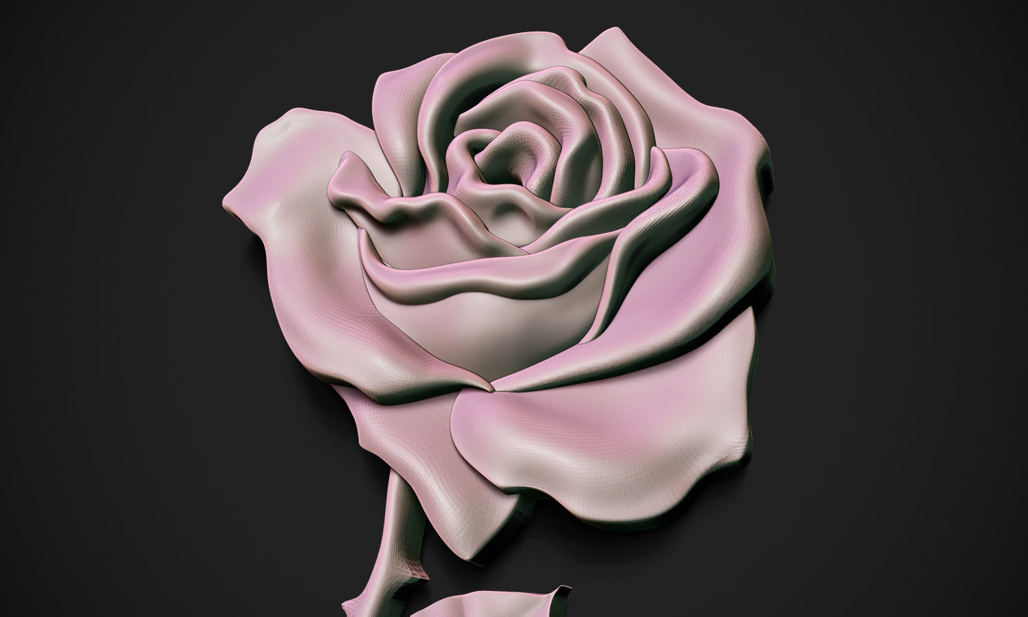Rose Plant Relief 3D print model_2
