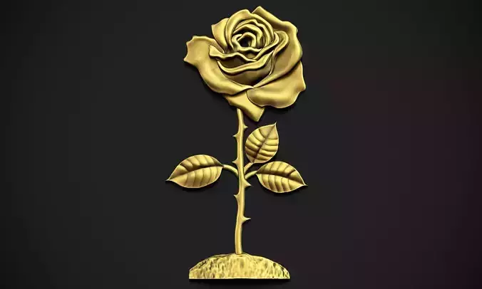 Rose Plant Relief 3D print model