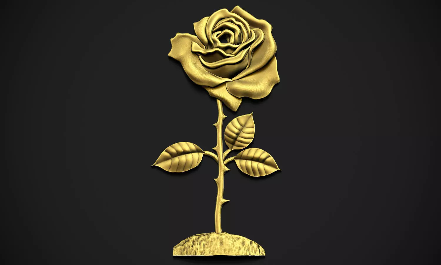 Rose Plant Relief 3D print model_0