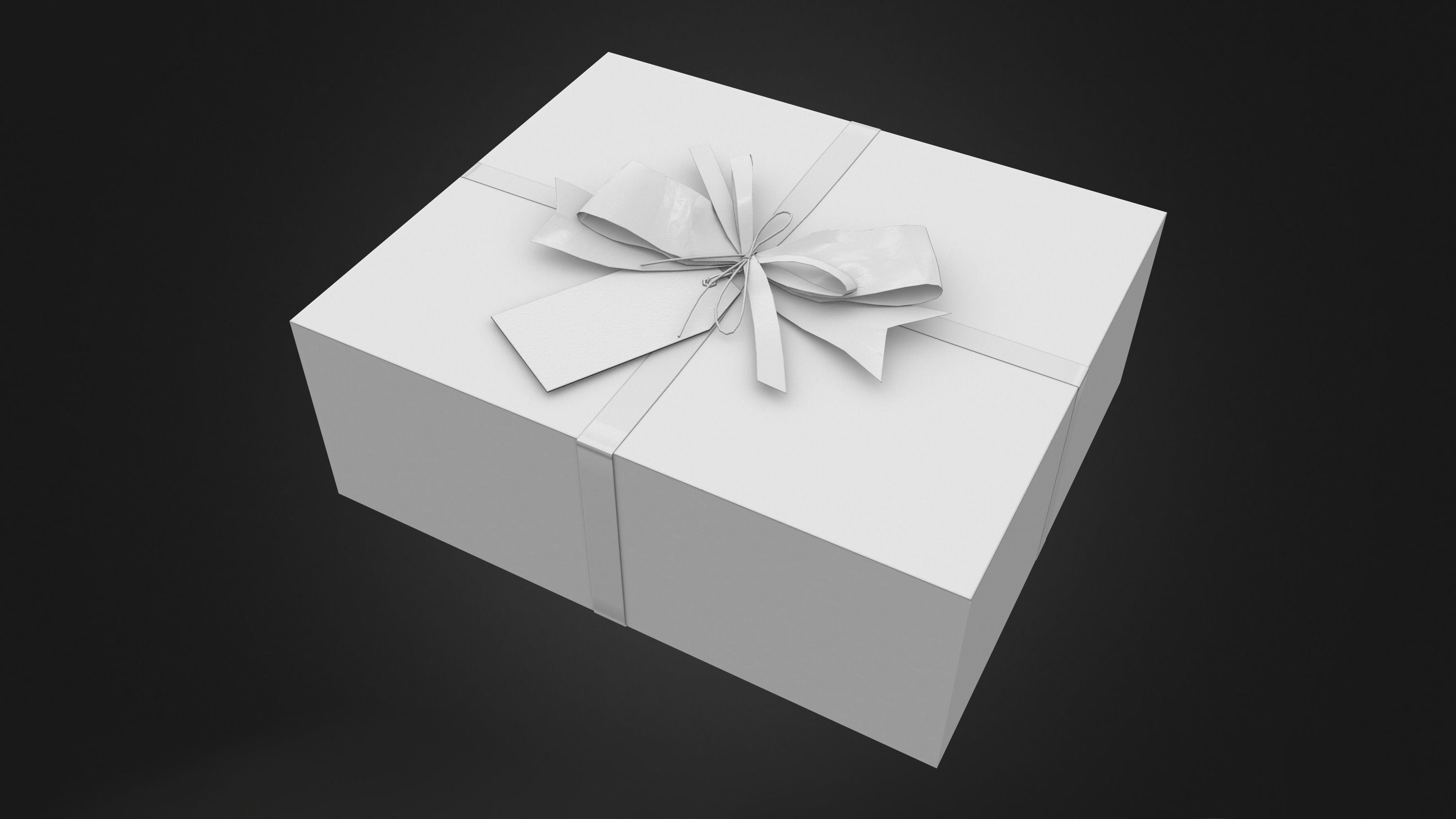 Gift Box with Ribbon V2 Low-poly 3D model_5