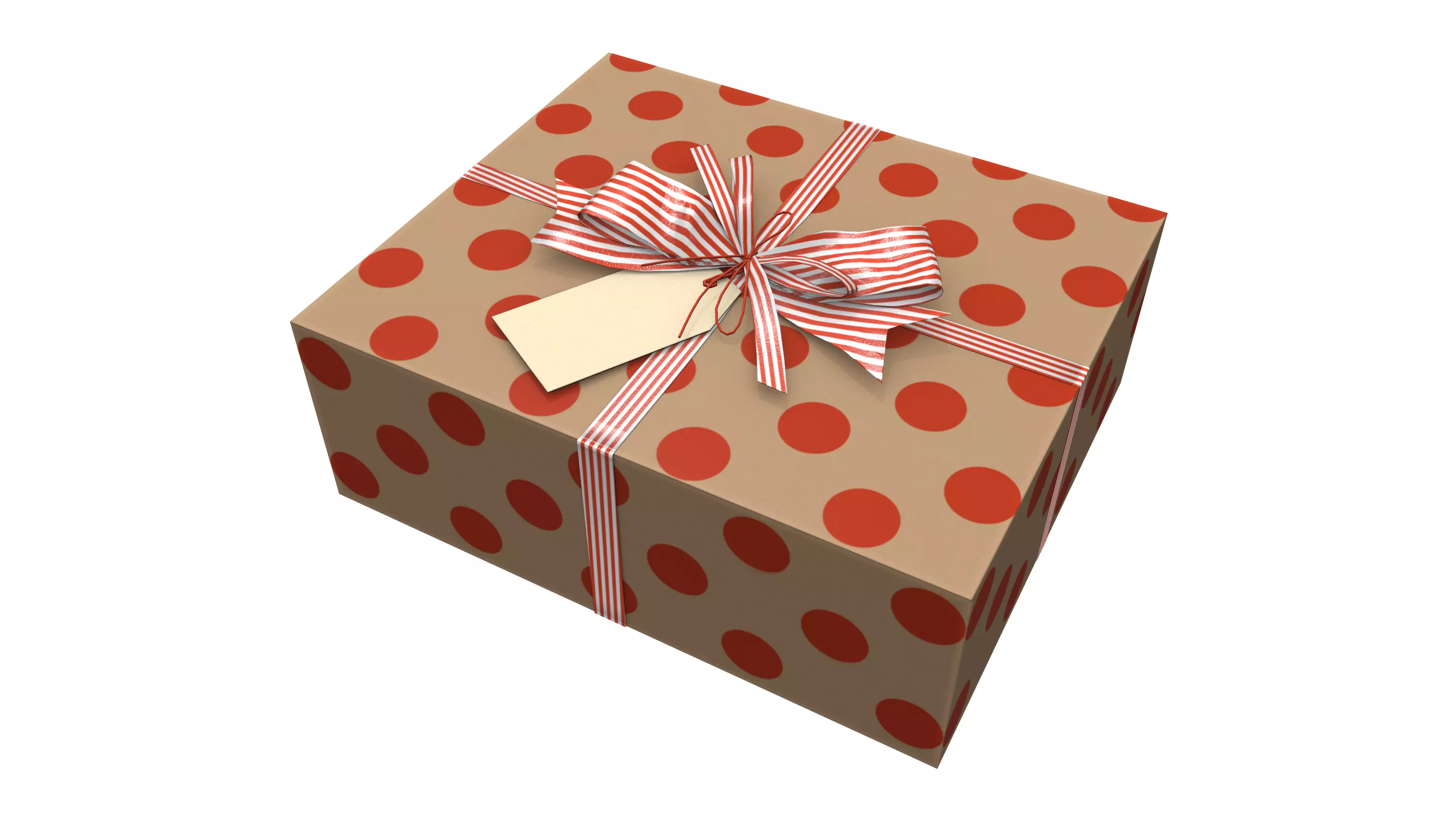 Gift Box with Ribbon V2 Low-poly 3D model_0
