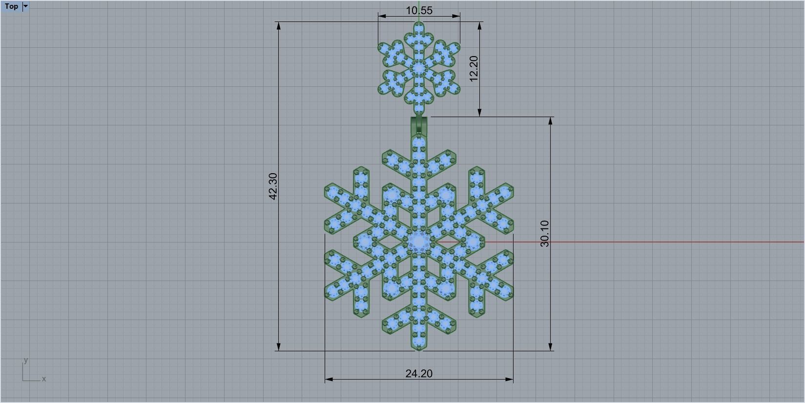 pendant snow 3D print model_1