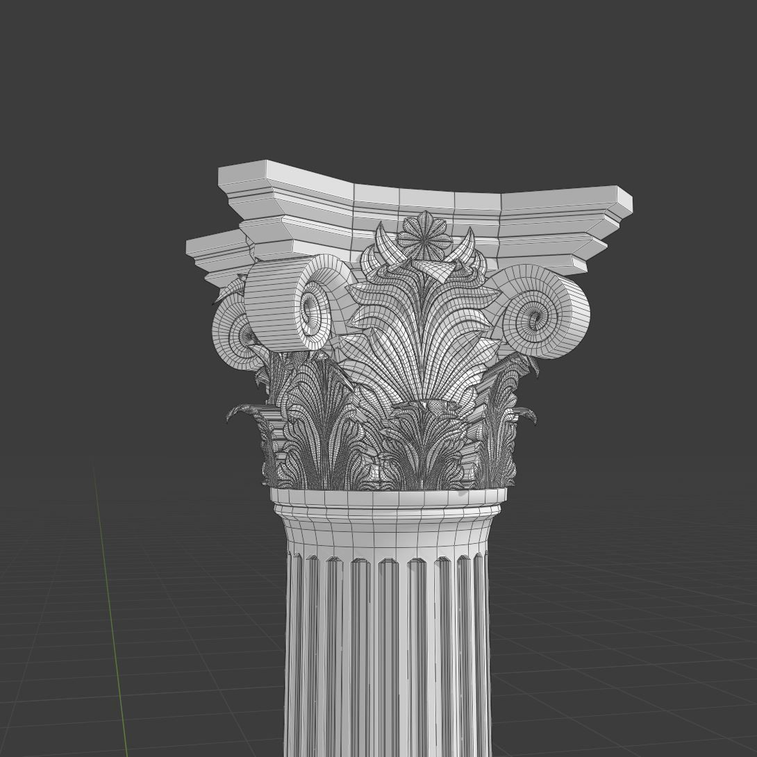 Corinthian Column 3D model_4