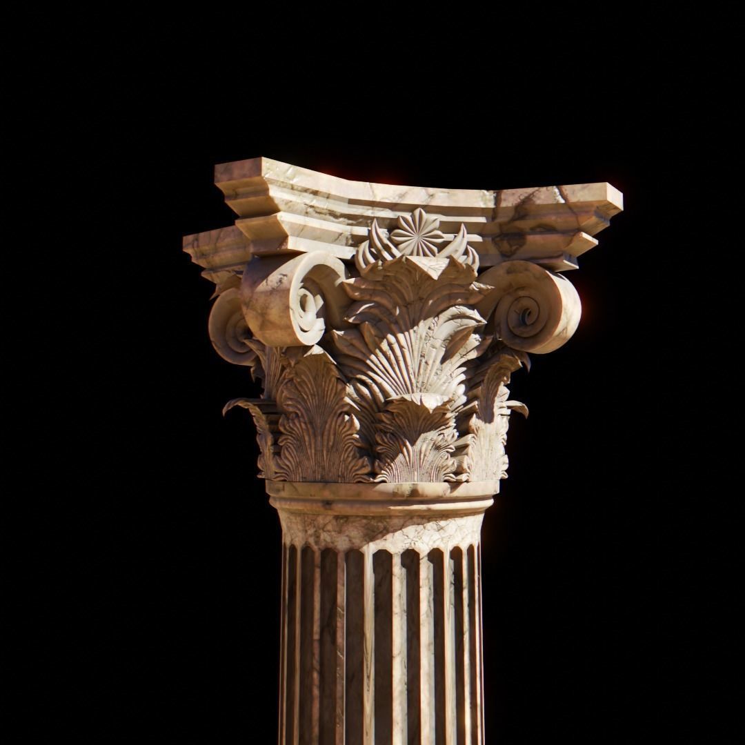 Corinthian Column 3D model_2