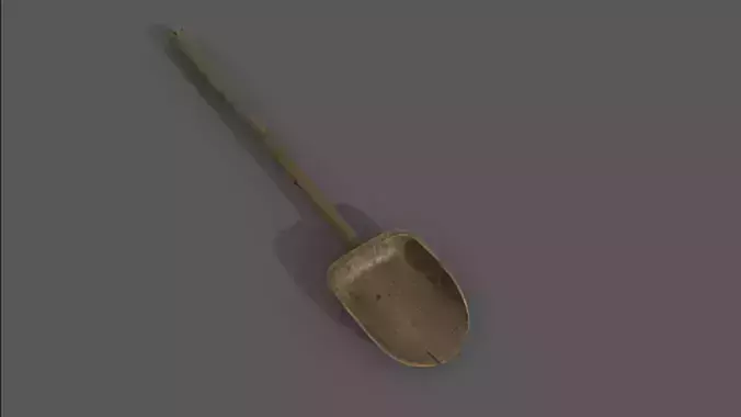 Shovel wooden tool BR low-poly 3D model Low-poly 3D model