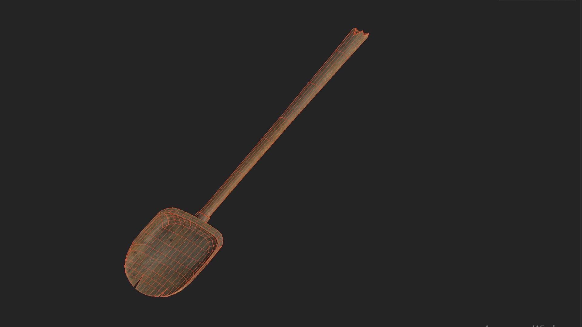 Shovel wooden tool BR low-poly 3D model Low-poly 3D model_6