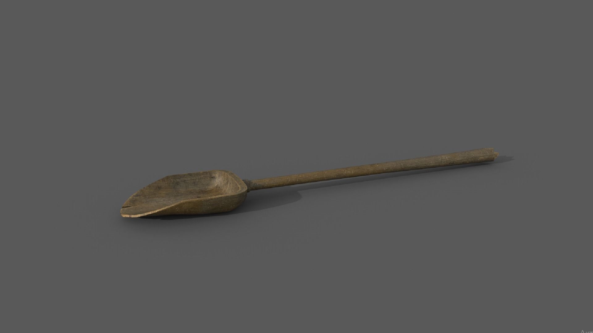 Shovel wooden tool BR low-poly 3D model Low-poly 3D model_2