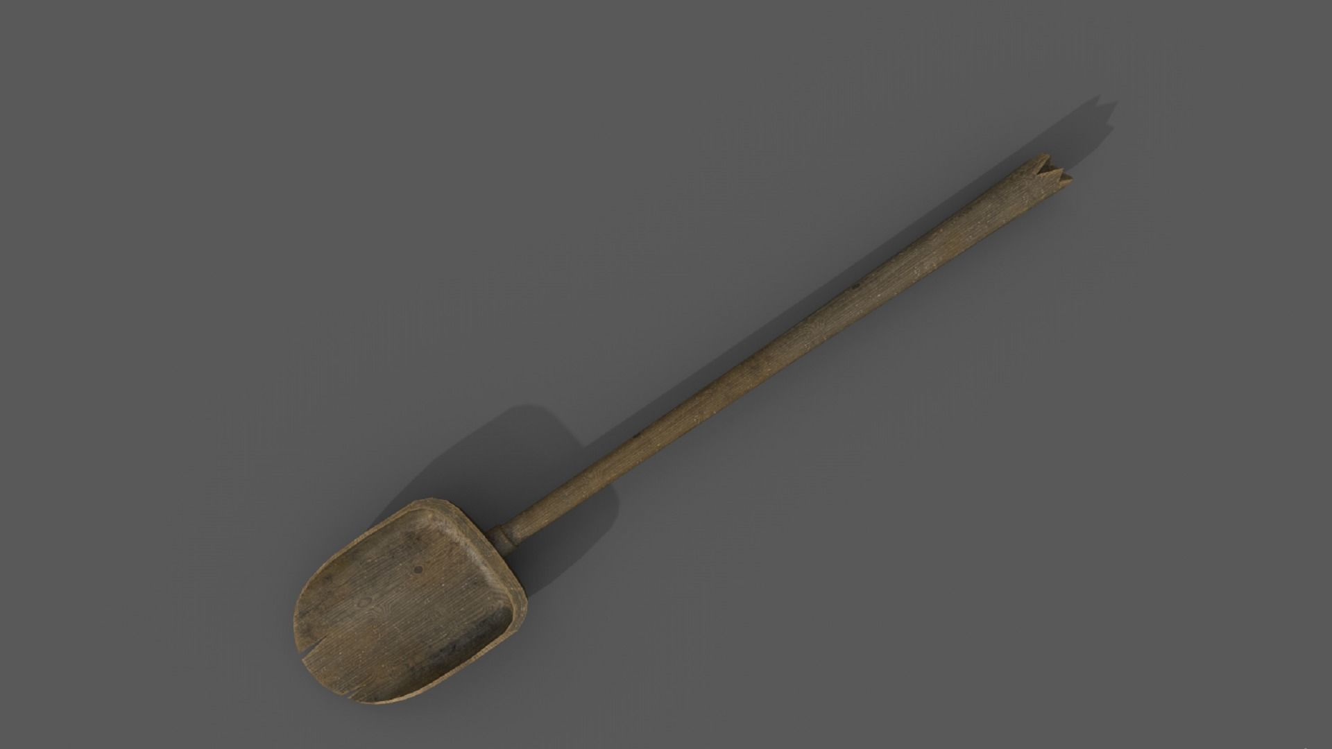 Shovel wooden tool BR low-poly 3D model Low-poly 3D model_4