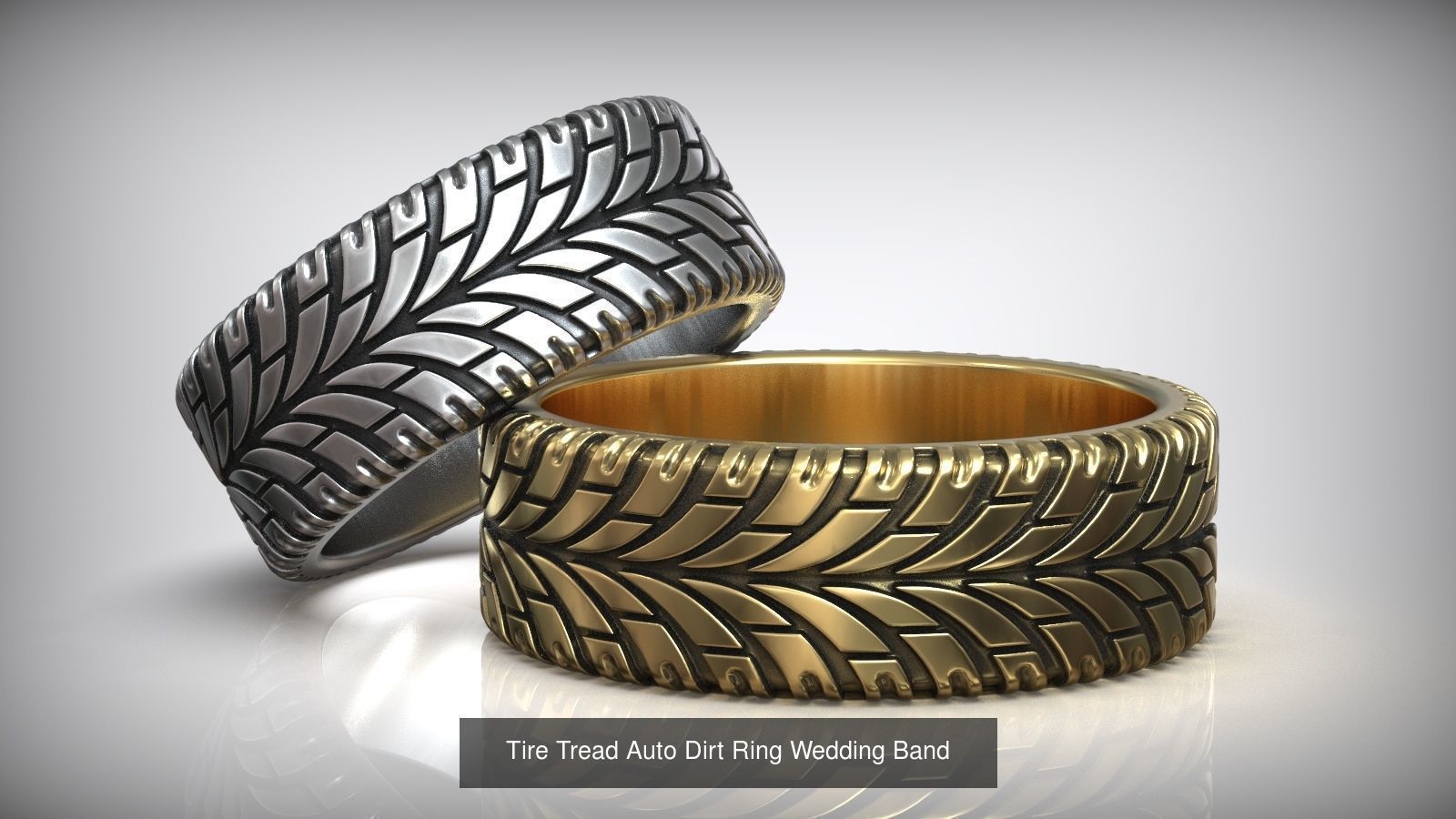 Tire Tread Auto Moto Wheel Wedding Band Collection _3