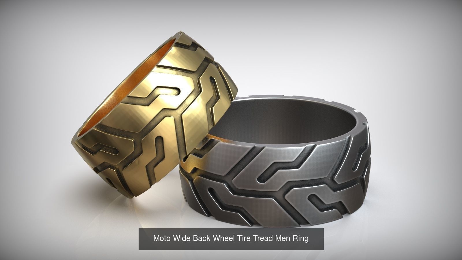 Tire Tread Auto Moto Wheel Wedding Band Collection _6