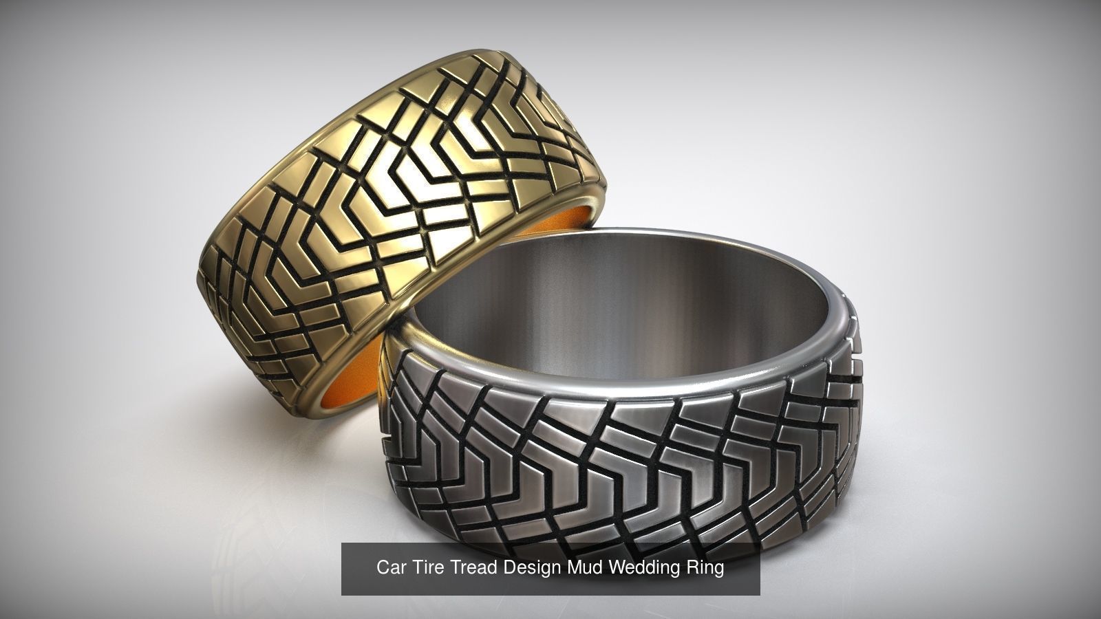 Tire Tread Auto Moto Wheel Wedding Band Collection _4