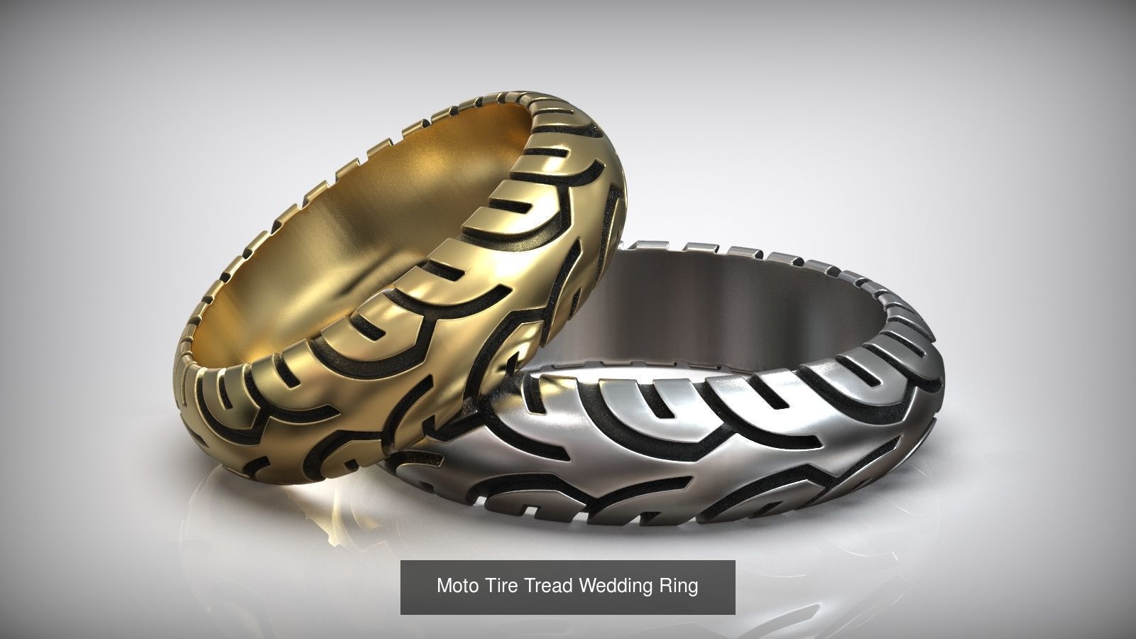 Tire Tread Auto Moto Wheel Wedding Band Collection _5