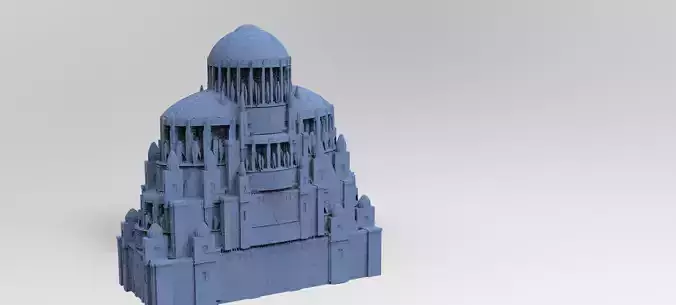 Sci fi City Dome tower and palace