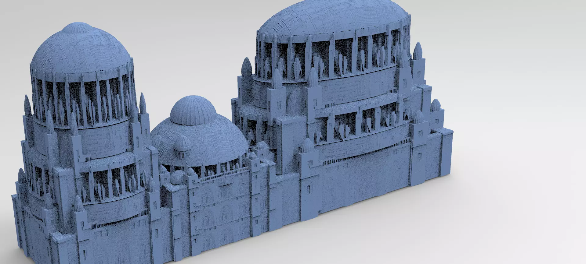 Sci fi City Dome palace 3 models 3D model_0