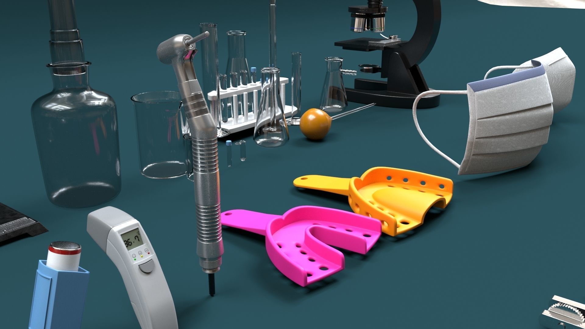 Surgery Instruments Sets Low-poly 3D model_7