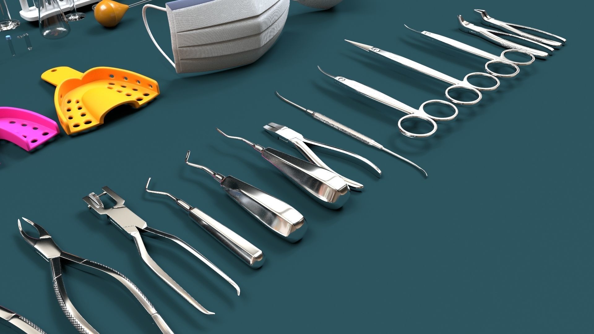 Surgery Instruments Sets Low-poly 3D model_3