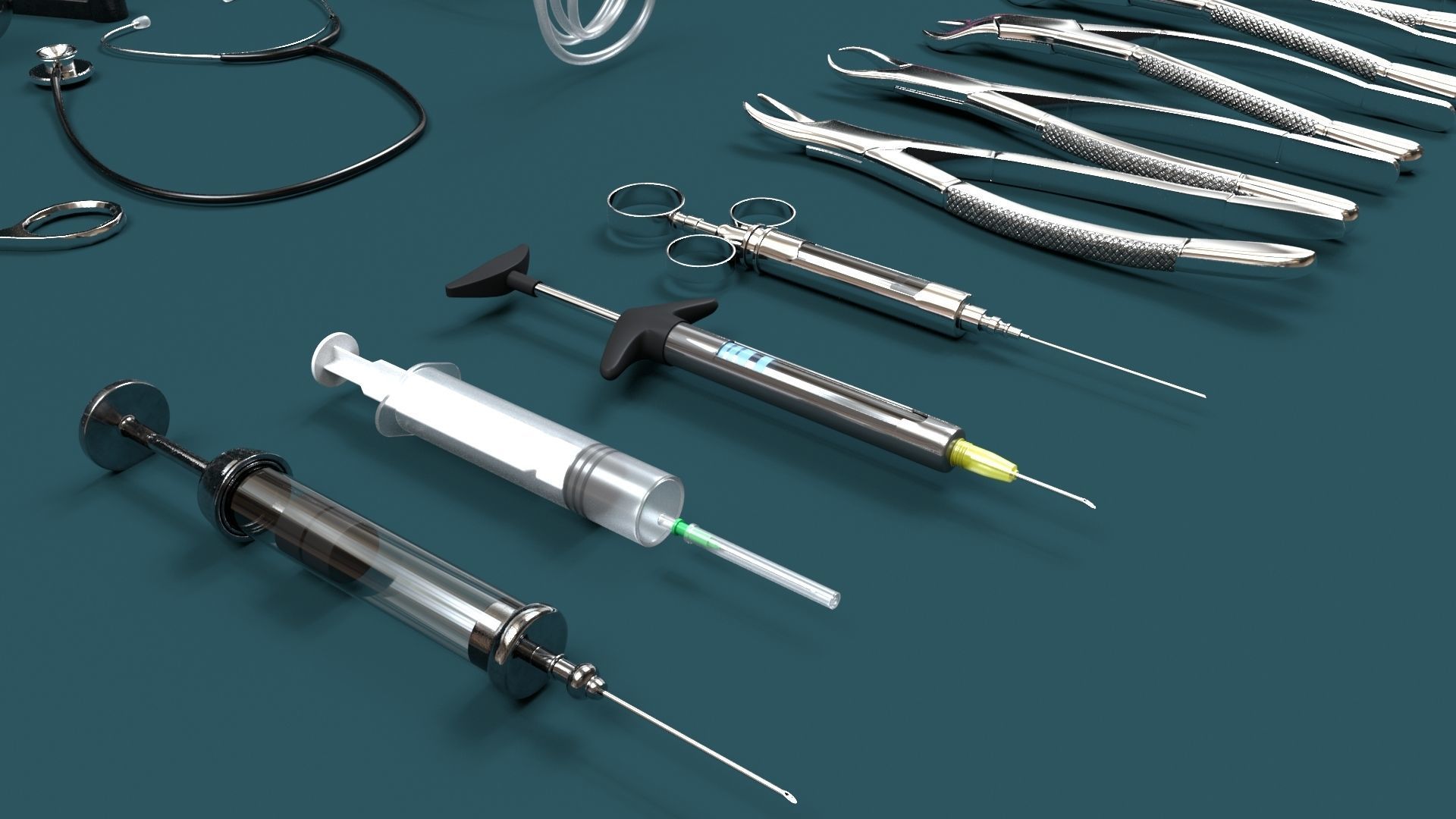 Surgery Instruments Sets Low-poly 3D model_1