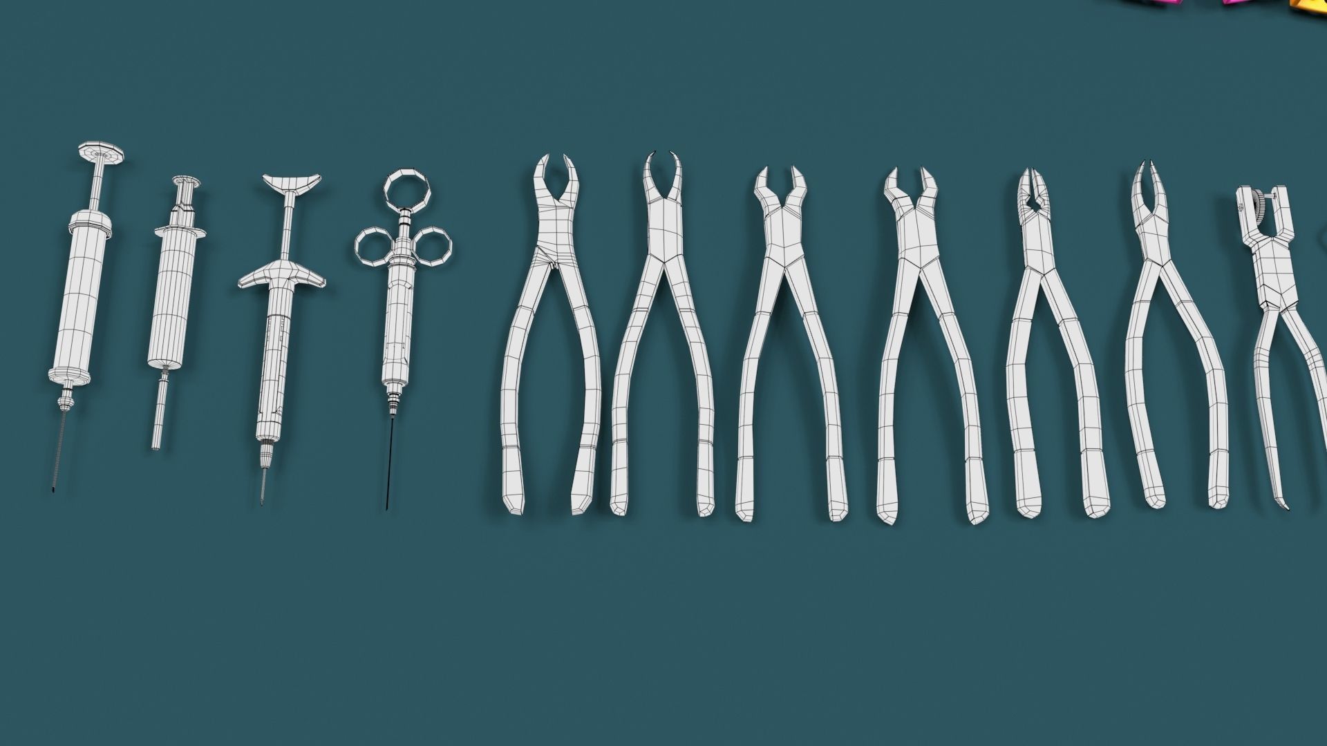 Surgery Instruments Sets Low-poly 3D model_22