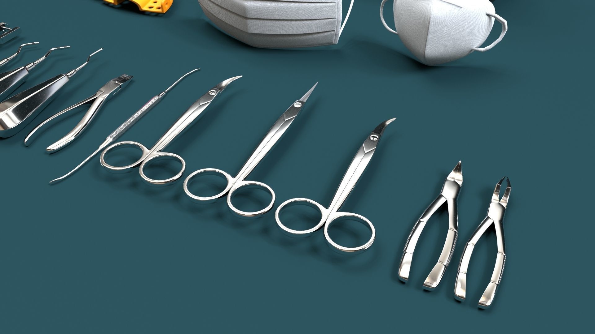 Surgery Instruments Sets Low-poly 3D model_18