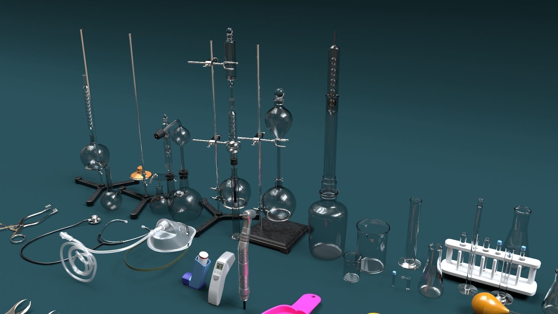 Surgery Instruments Sets Low-poly 3D model_12