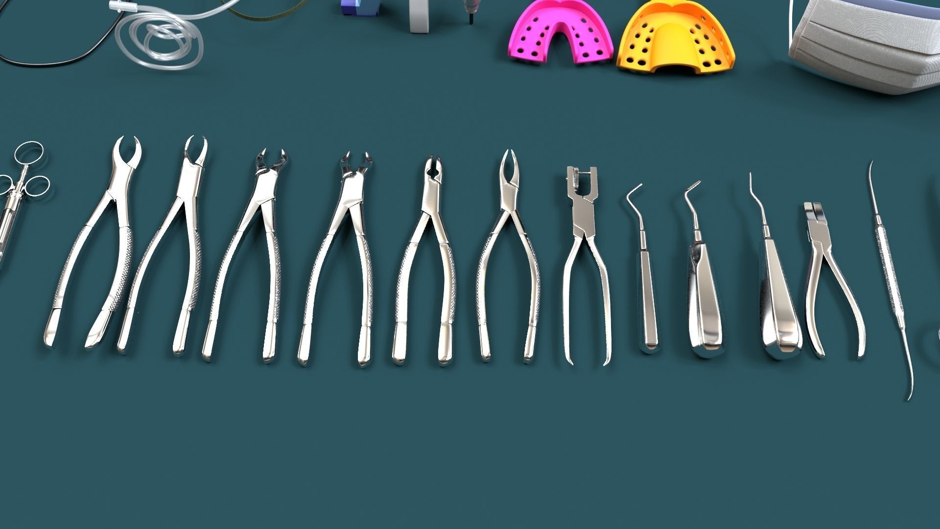 Surgery Instruments Sets Low-poly 3D model_17