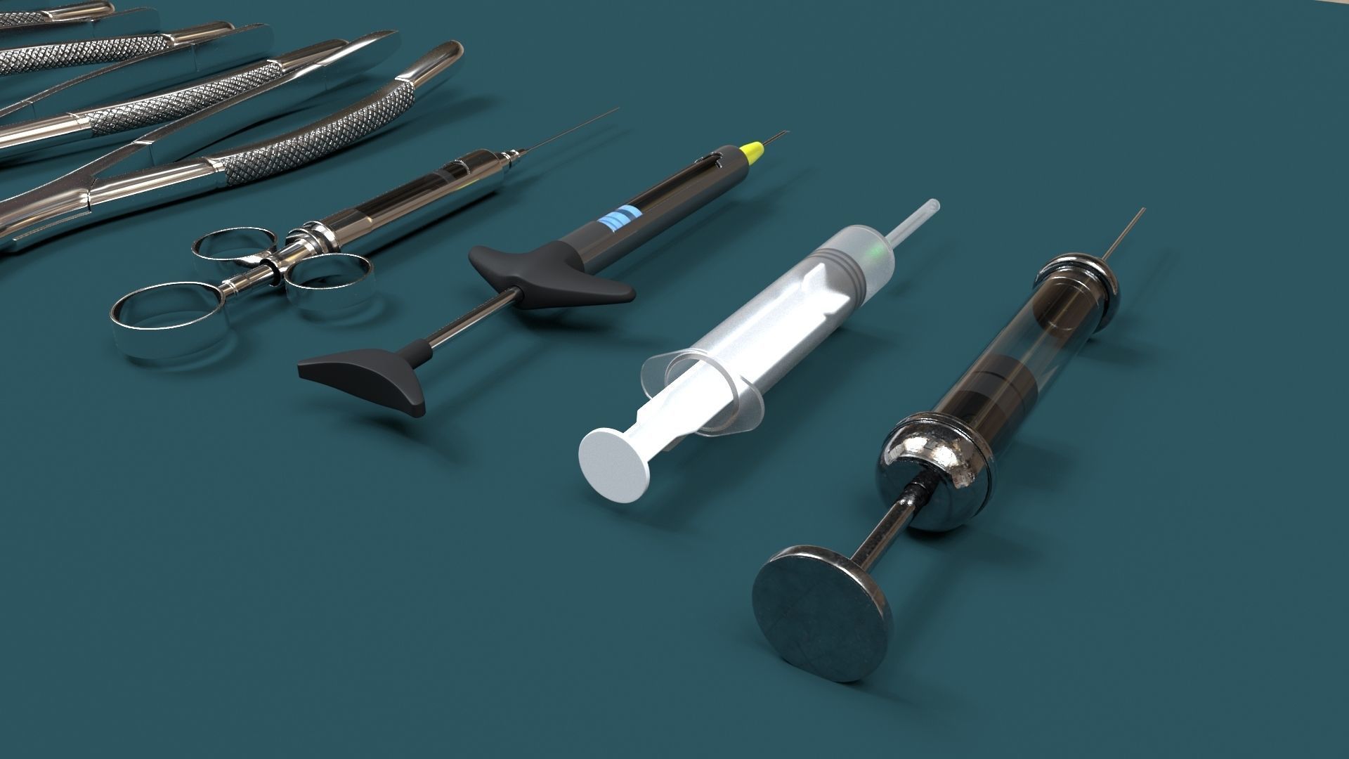 Surgery Instruments Sets Low-poly 3D model_15