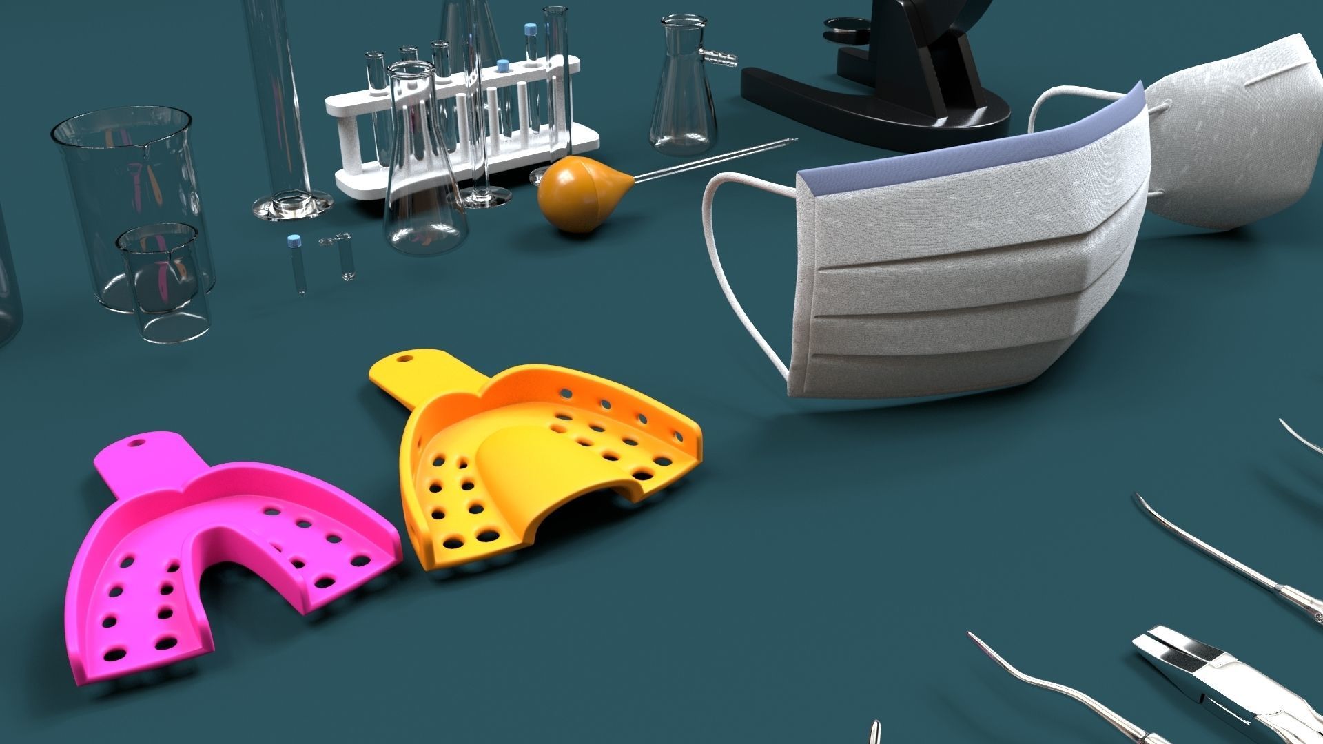 Surgery Instruments Sets Low-poly 3D model_8