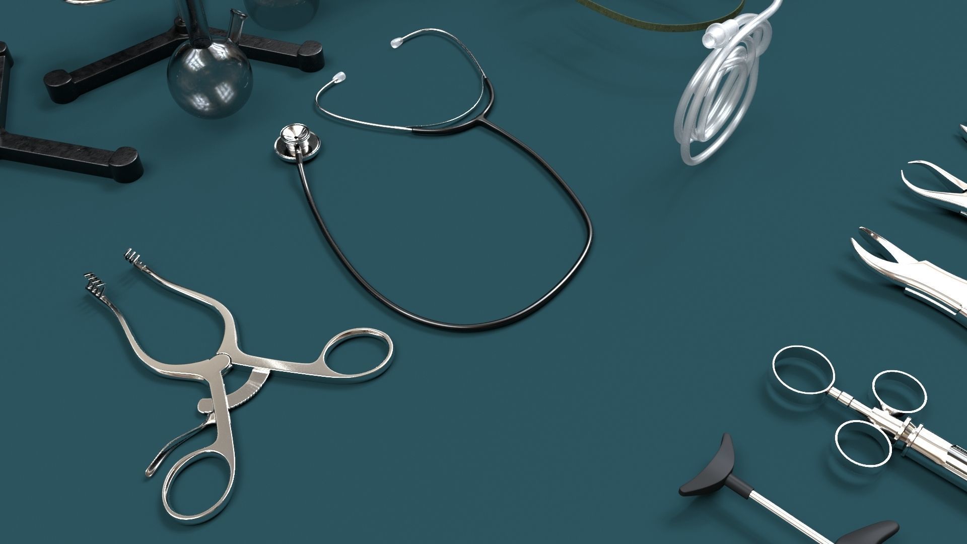 Surgery Instruments Sets Low-poly 3D model_4