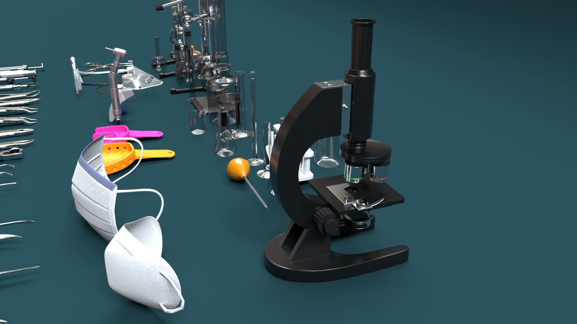 Surgery Instruments Sets Low-poly 3D model_10