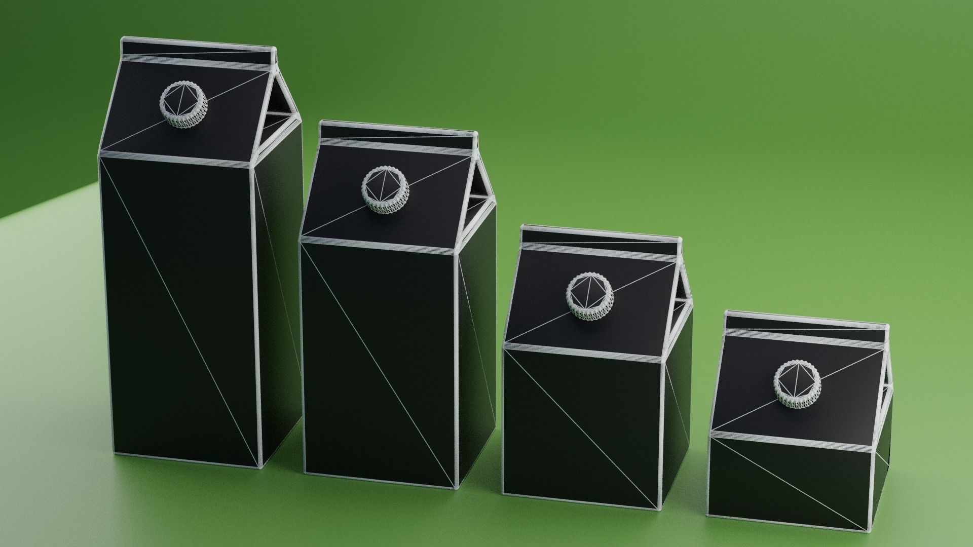 Milk Carton Box Generic Collection 3D model_8