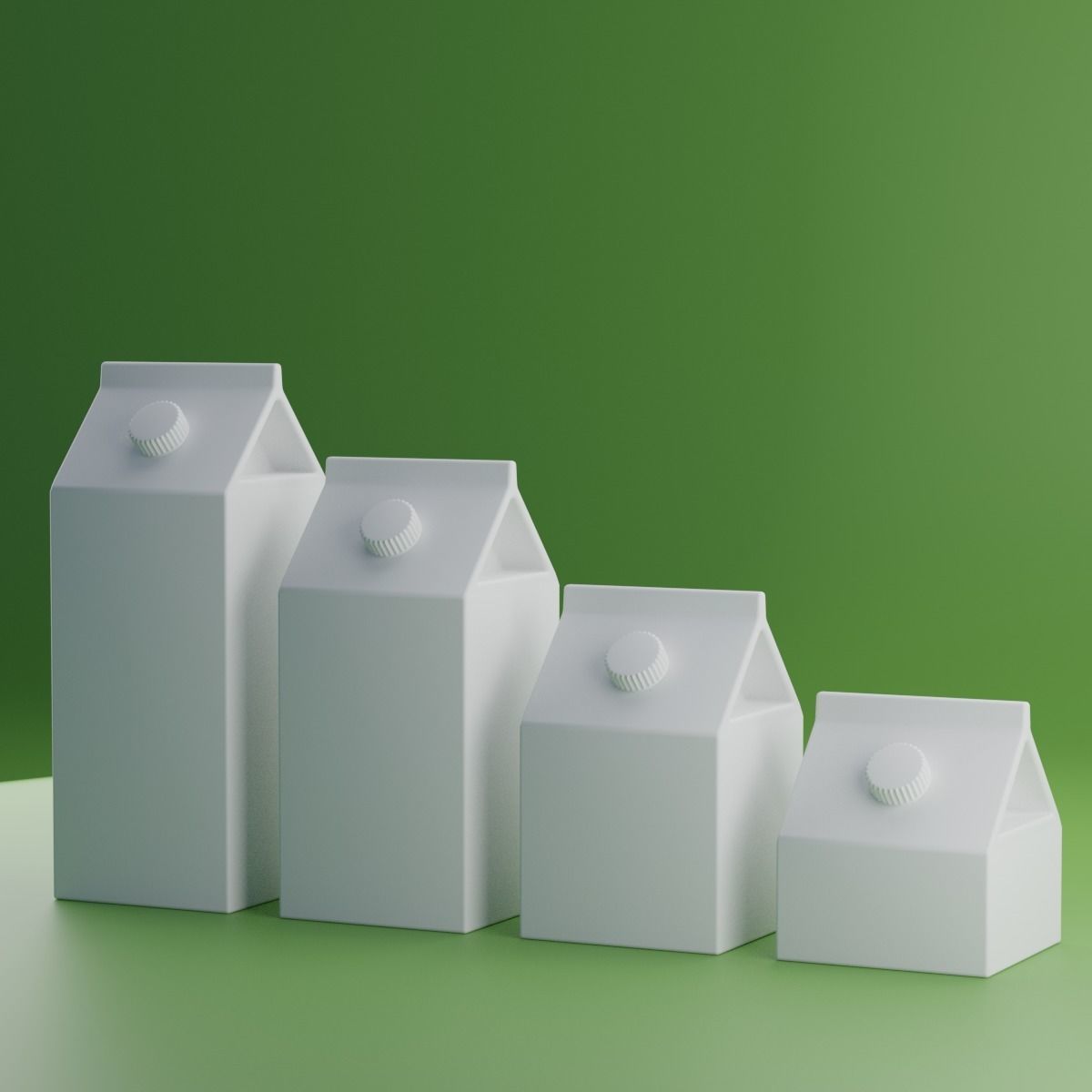 Milk Carton Box Generic Collection 3D model_3