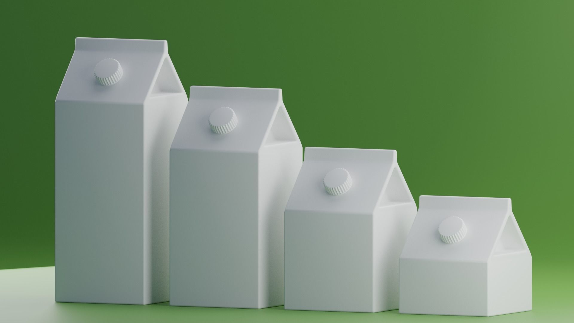 Milk Carton Box Generic Collection 3D model_1