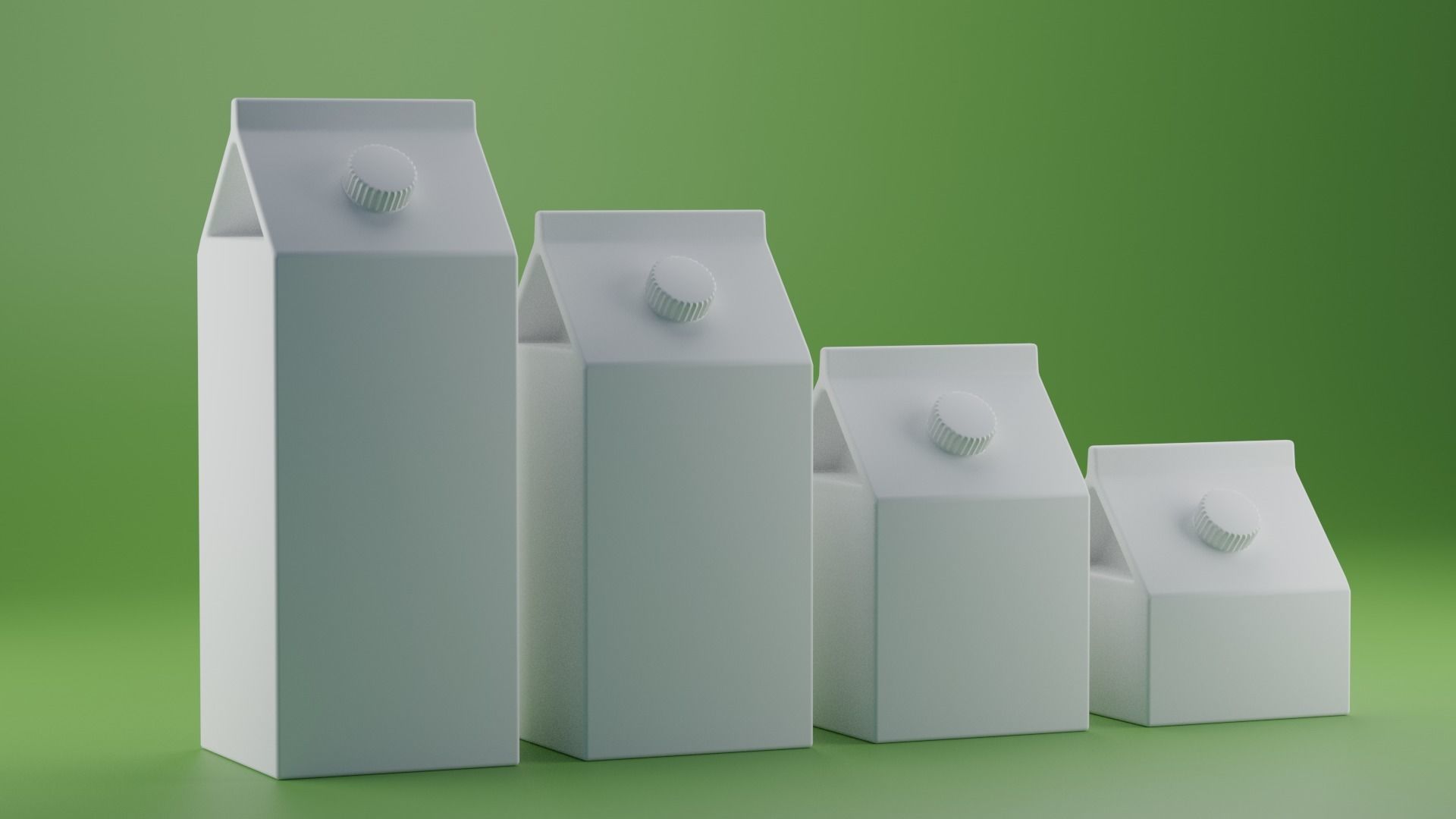 Milk Carton Box Generic Collection 3D model_4