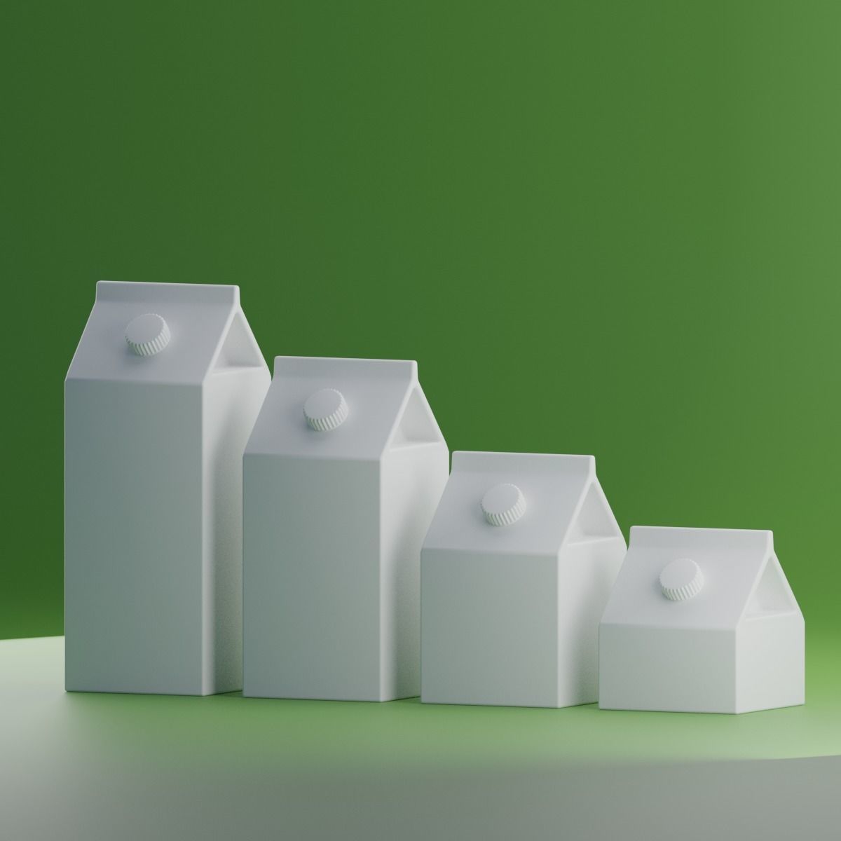 Milk Carton Box Generic Collection 3D model_2