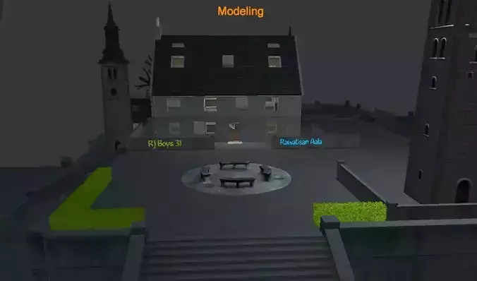 free fire clock tower Low-poly 3D model
