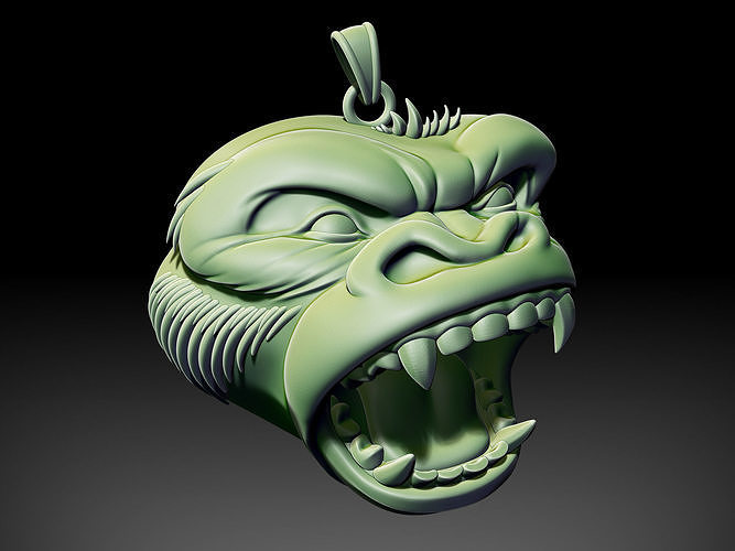 Gorilla Roar Pendant 3D print model