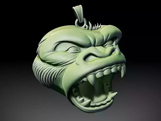 Gorilla Roar Pendant 3D print model