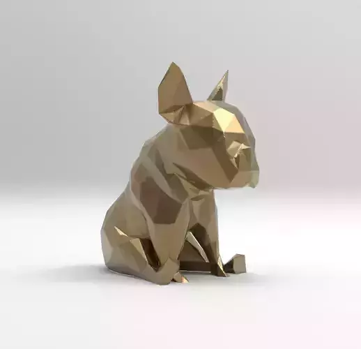 BULLDOG FRANCES LOW POLY DOG 3D print model