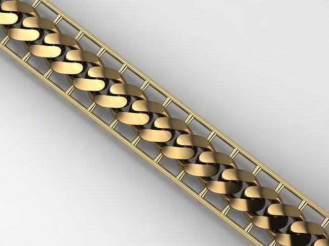 8MM Fusion Cuban Link Chain Bracelet 3D print model 3D print model