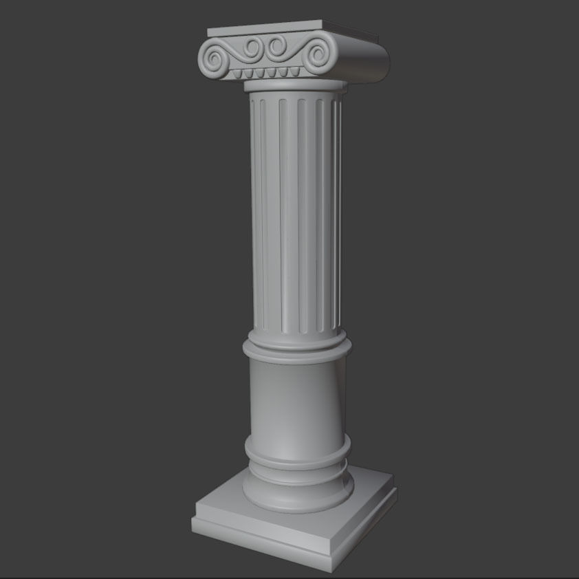 Greek-Roman Pillar - Column - Realistic 4k Stone 3D model_1