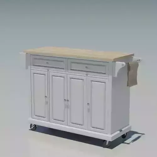 Large Kitchen Cart - Island 3D model