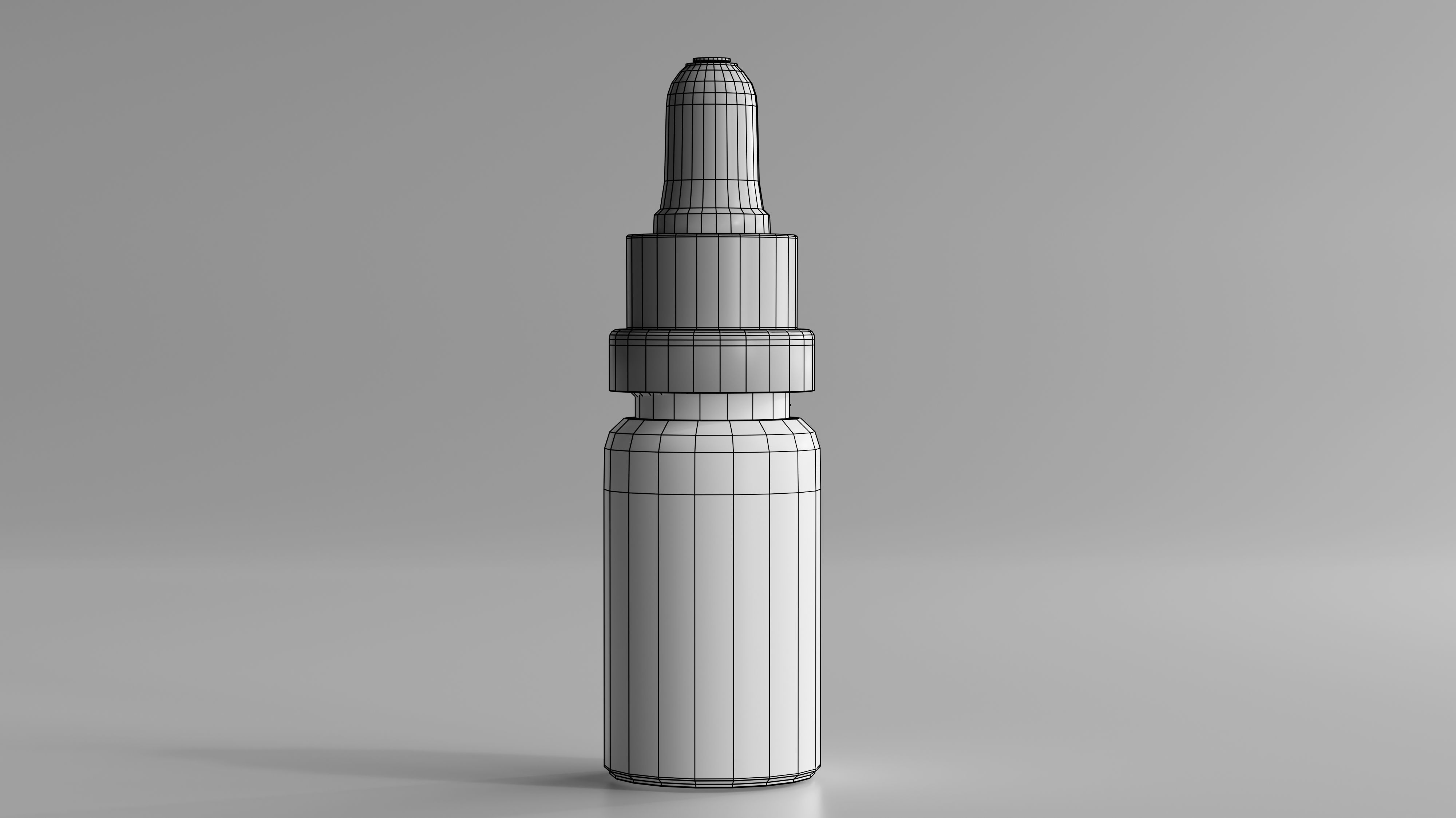 Amber Glass Dropper Bottle 3D model_8