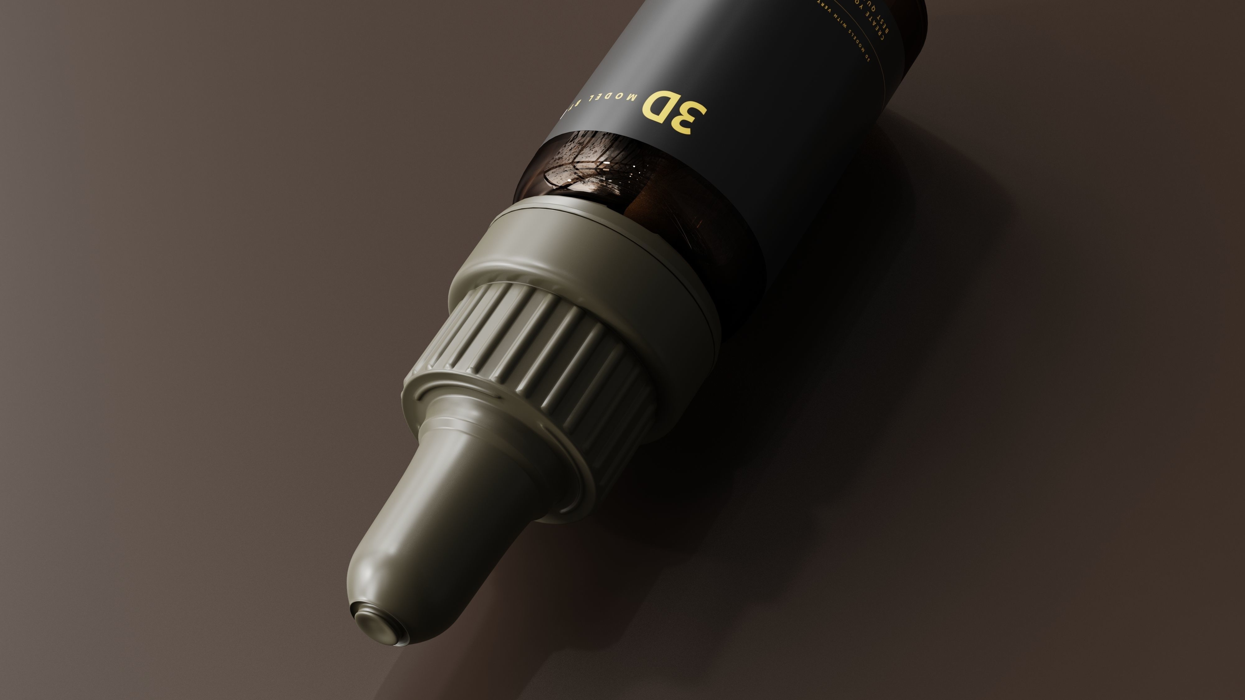 Amber Glass Dropper Bottle 3D model_6